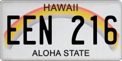 HI license plate EEN216