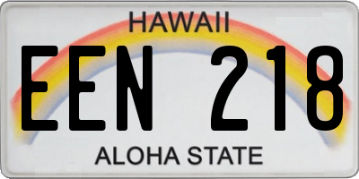 HI license plate EEN218