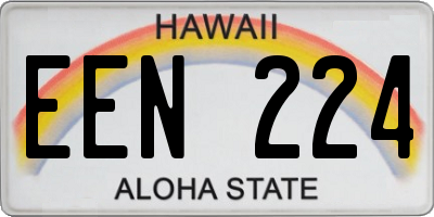HI license plate EEN224