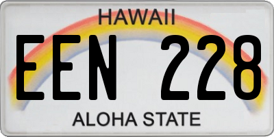 HI license plate EEN228
