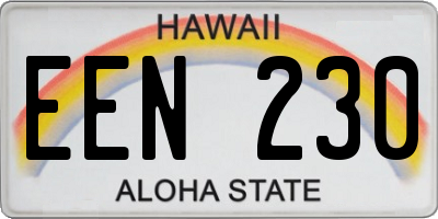 HI license plate EEN230