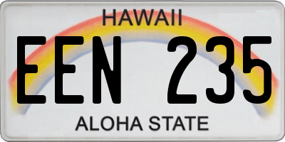 HI license plate EEN235