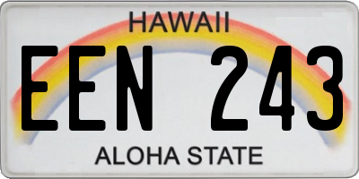 HI license plate EEN243