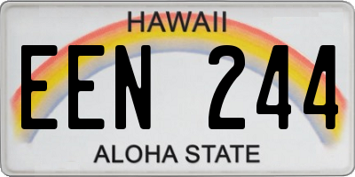 HI license plate EEN244