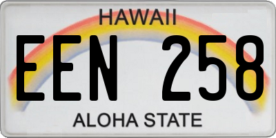 HI license plate EEN258