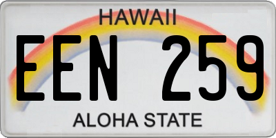 HI license plate EEN259