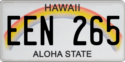 HI license plate EEN265