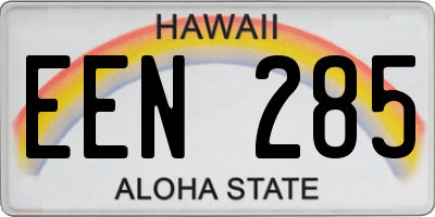 HI license plate EEN285