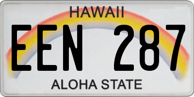 HI license plate EEN287