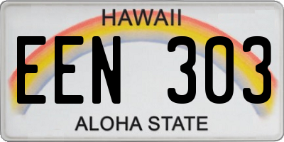 HI license plate EEN303