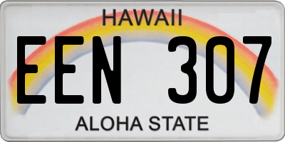 HI license plate EEN307