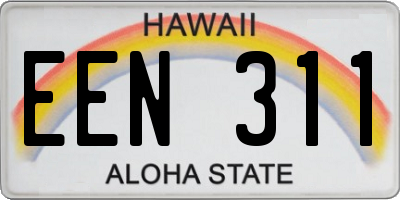 HI license plate EEN311