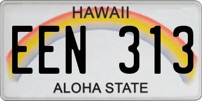 HI license plate EEN313
