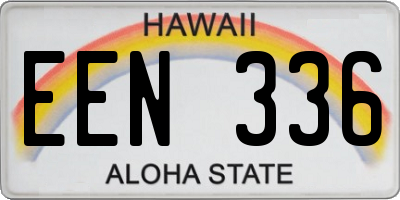 HI license plate EEN336