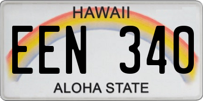 HI license plate EEN340