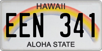 HI license plate EEN341