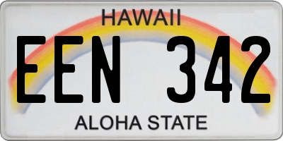 HI license plate EEN342