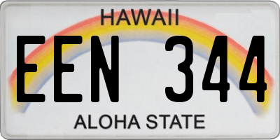 HI license plate EEN344