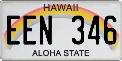 HI license plate EEN346