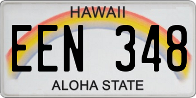 HI license plate EEN348