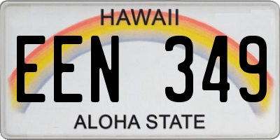 HI license plate EEN349