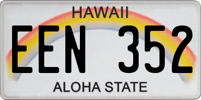 HI license plate EEN352