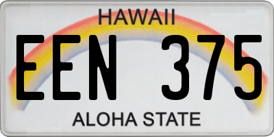 HI license plate EEN375