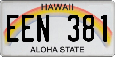 HI license plate EEN381