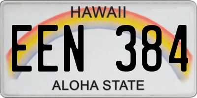 HI license plate EEN384