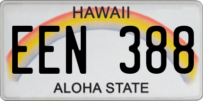 HI license plate EEN388