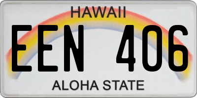 HI license plate EEN406