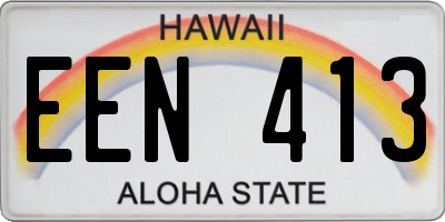 HI license plate EEN413