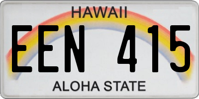 HI license plate EEN415