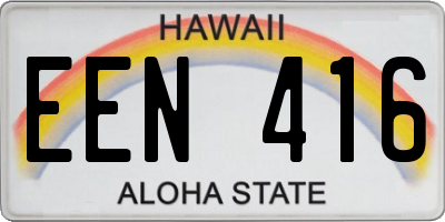 HI license plate EEN416