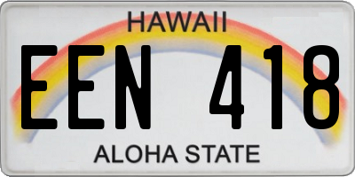 HI license plate EEN418