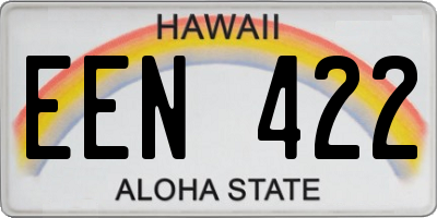HI license plate EEN422