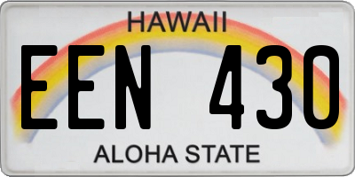 HI license plate EEN430