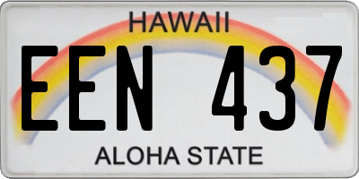 HI license plate EEN437