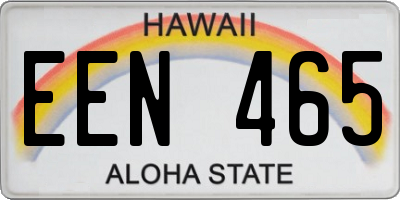 HI license plate EEN465