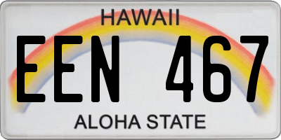 HI license plate EEN467