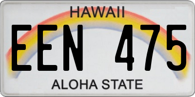 HI license plate EEN475