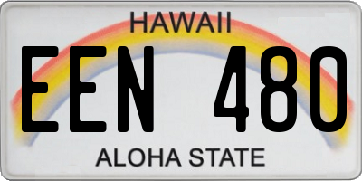 HI license plate EEN480