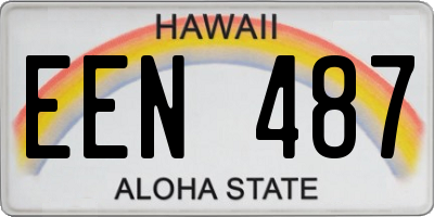 HI license plate EEN487