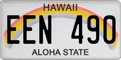 HI license plate EEN490