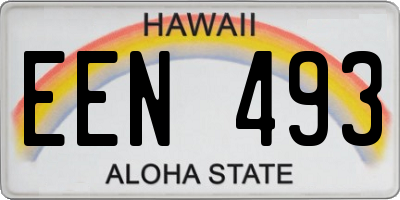 HI license plate EEN493