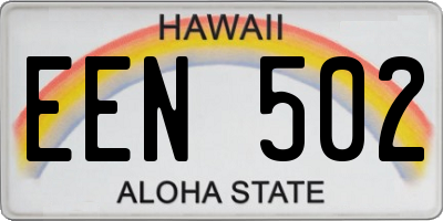 HI license plate EEN502