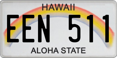 HI license plate EEN511