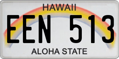 HI license plate EEN513