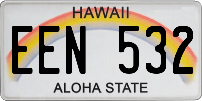 HI license plate EEN532