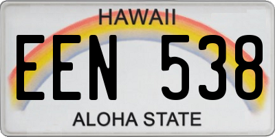 HI license plate EEN538